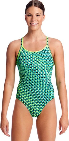 Diamond Back One Piece- Green Gator
