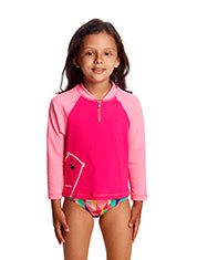 Girls Toddler Zippy Rash Vest- Stare Bear