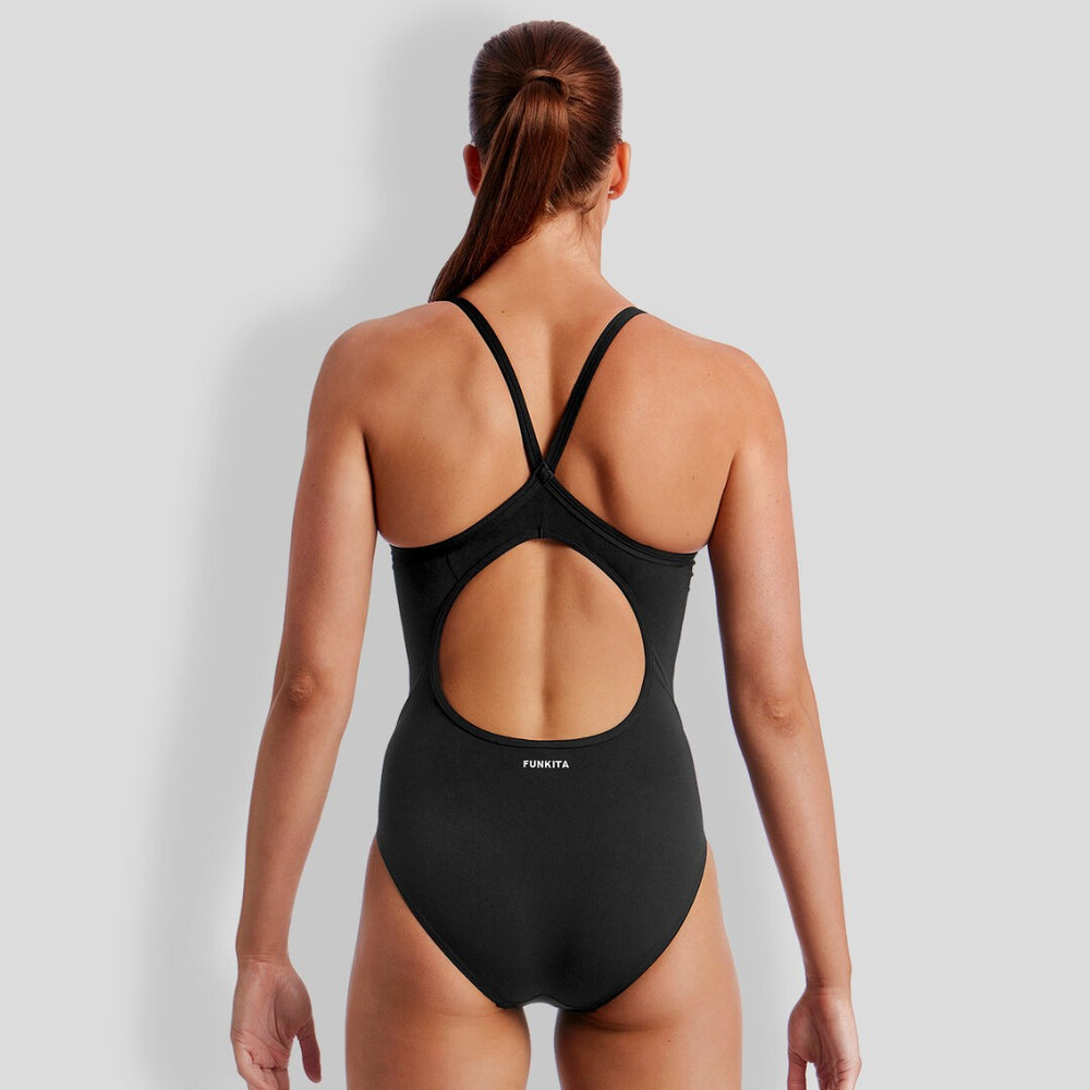 Diamond Back One Piece-Still Black Solid