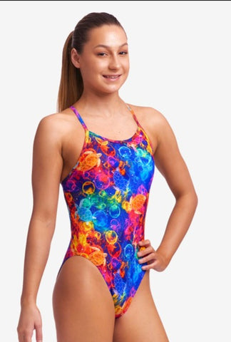Girl's Single Strap One Piece- Ocean Galaxy