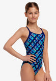 Girl's Diamond Back One Piece- Blue Bunkers