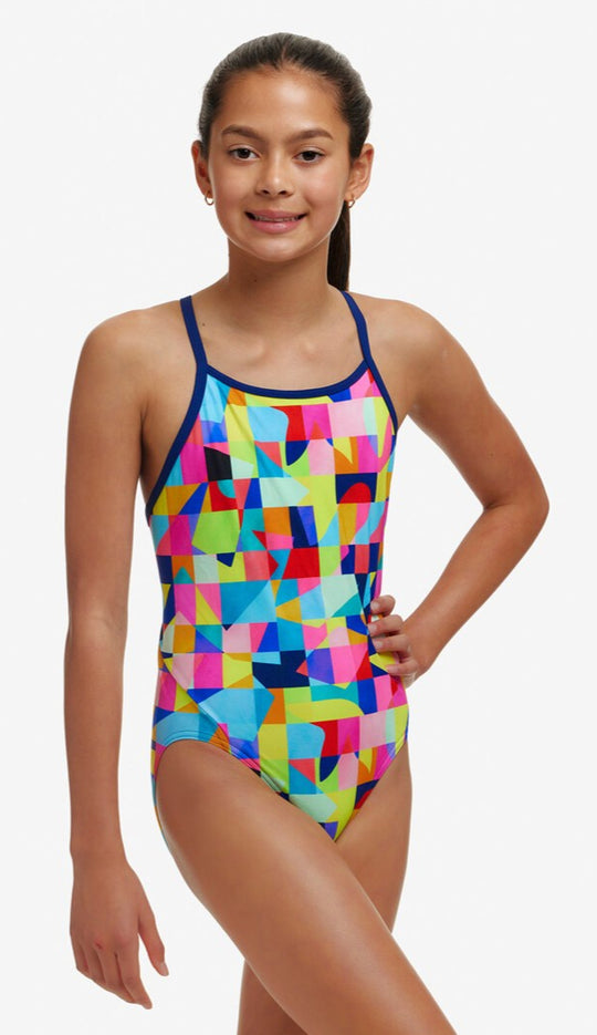Girl's Diamond Back One Piece- On The Grid