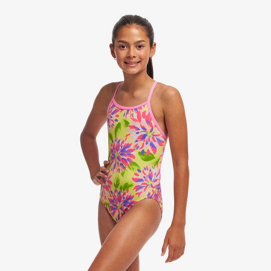 Girl's Single Strap One Piece- Spring Sun