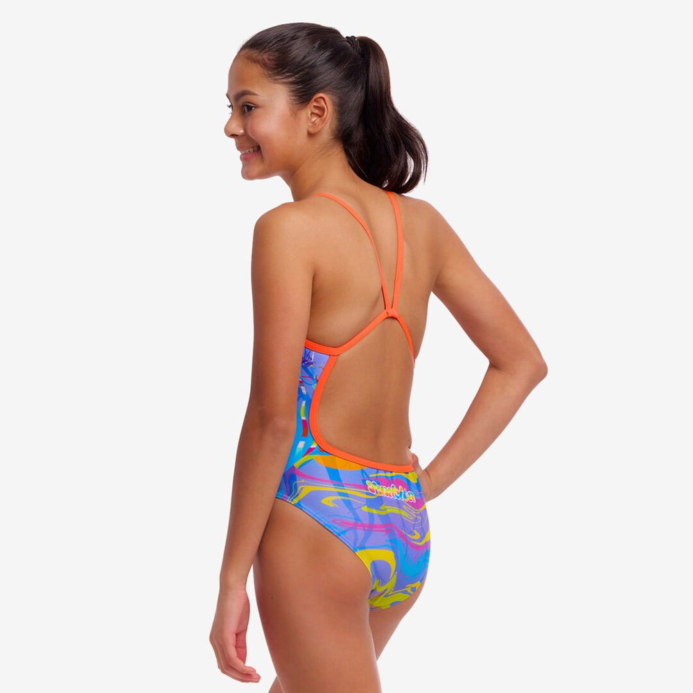 Girl's Single Strap One Piece- Ghost Gum