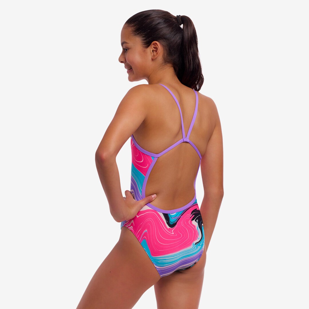 Girl's Single Strap One Piece- Sweetest Swirl