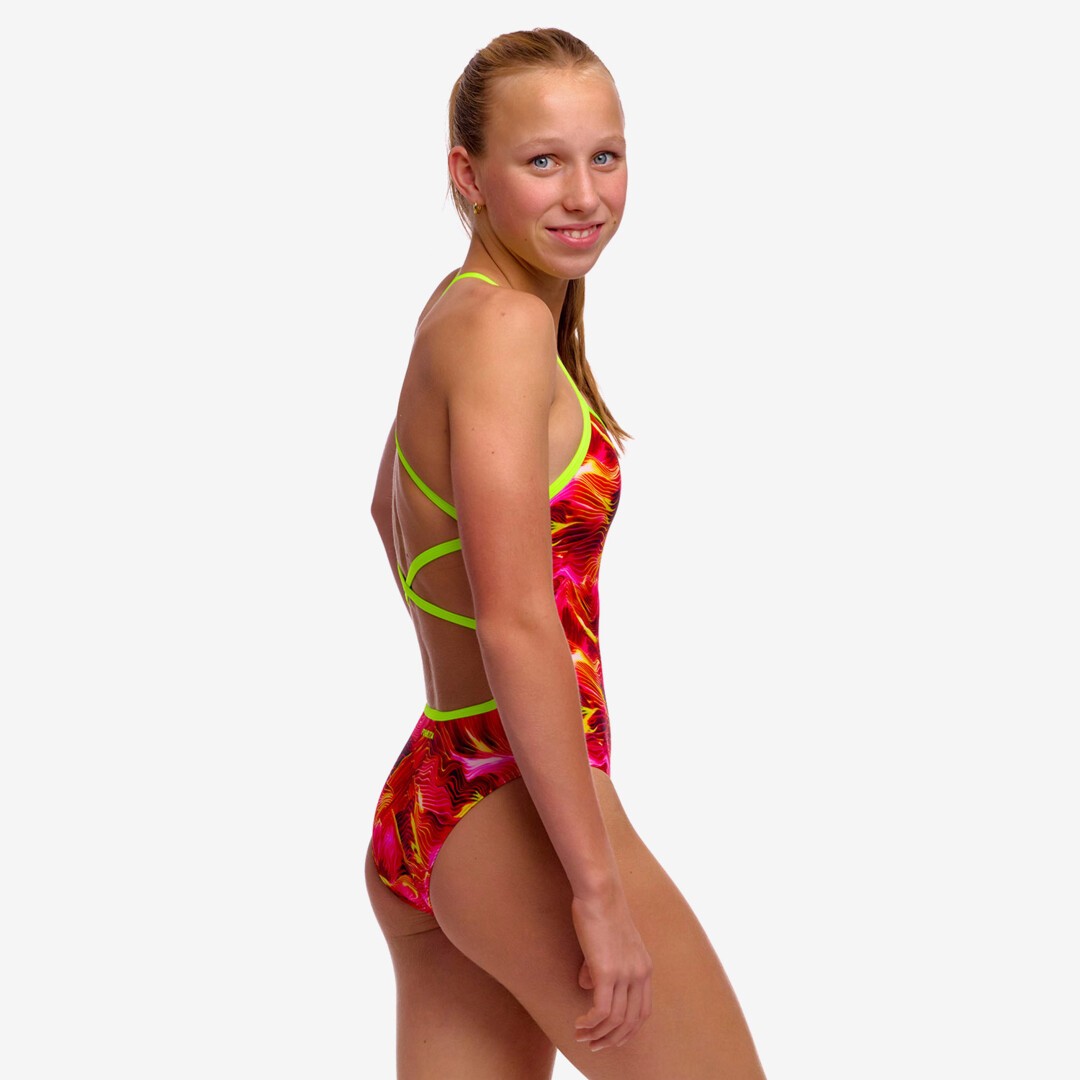 Girl's Strapped In One Piece - Saucy Sonar