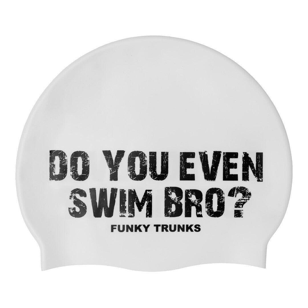 Silicone Swim Cap-White Swim Bro
