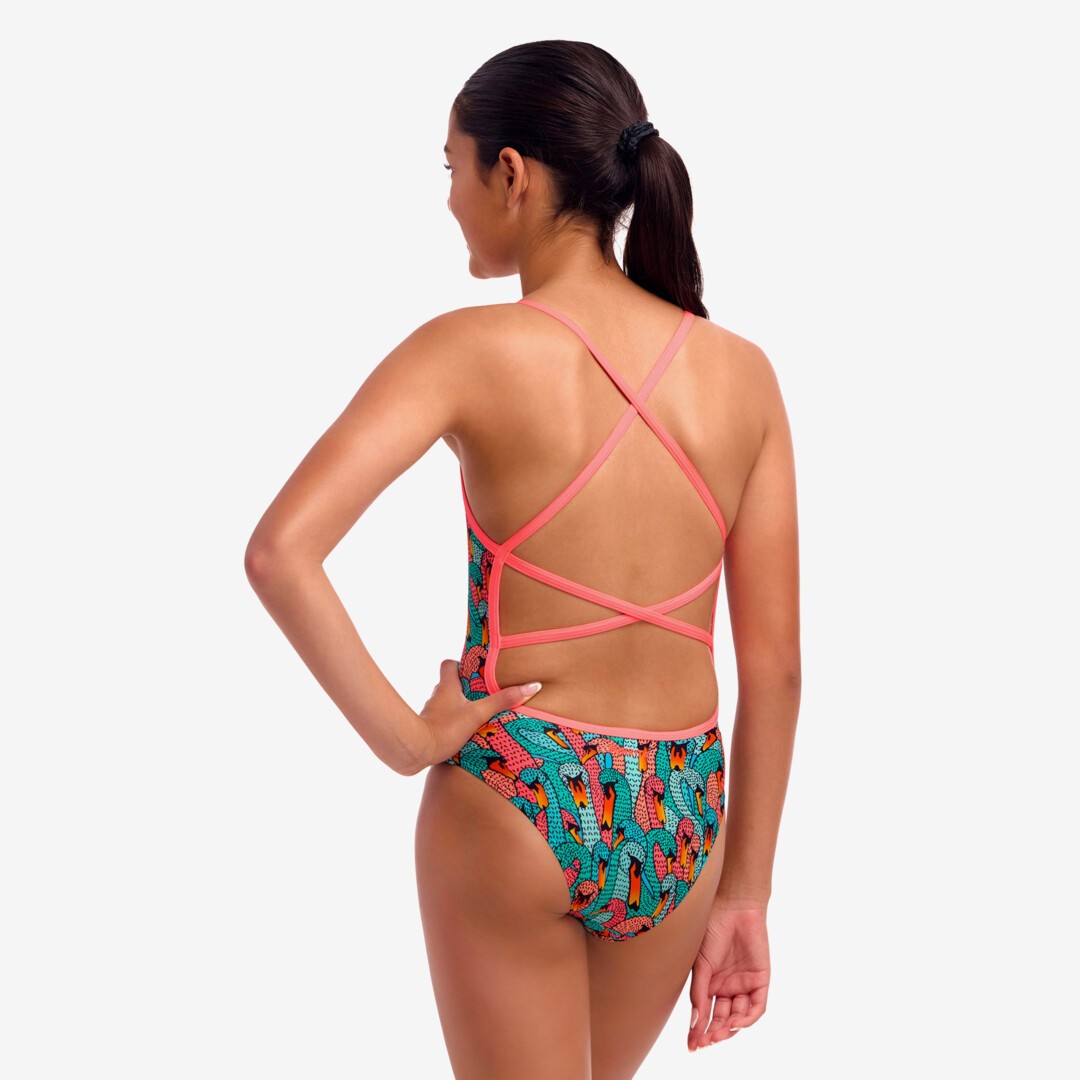 Girl's Strapped In One Piece - Swan See Swan