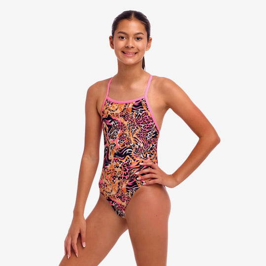Girl's Tie Me Tight One Piece - Tipsy Tiger