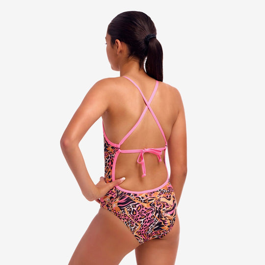 Girl's Tie Me Tight One Piece - Tipsy Tiger