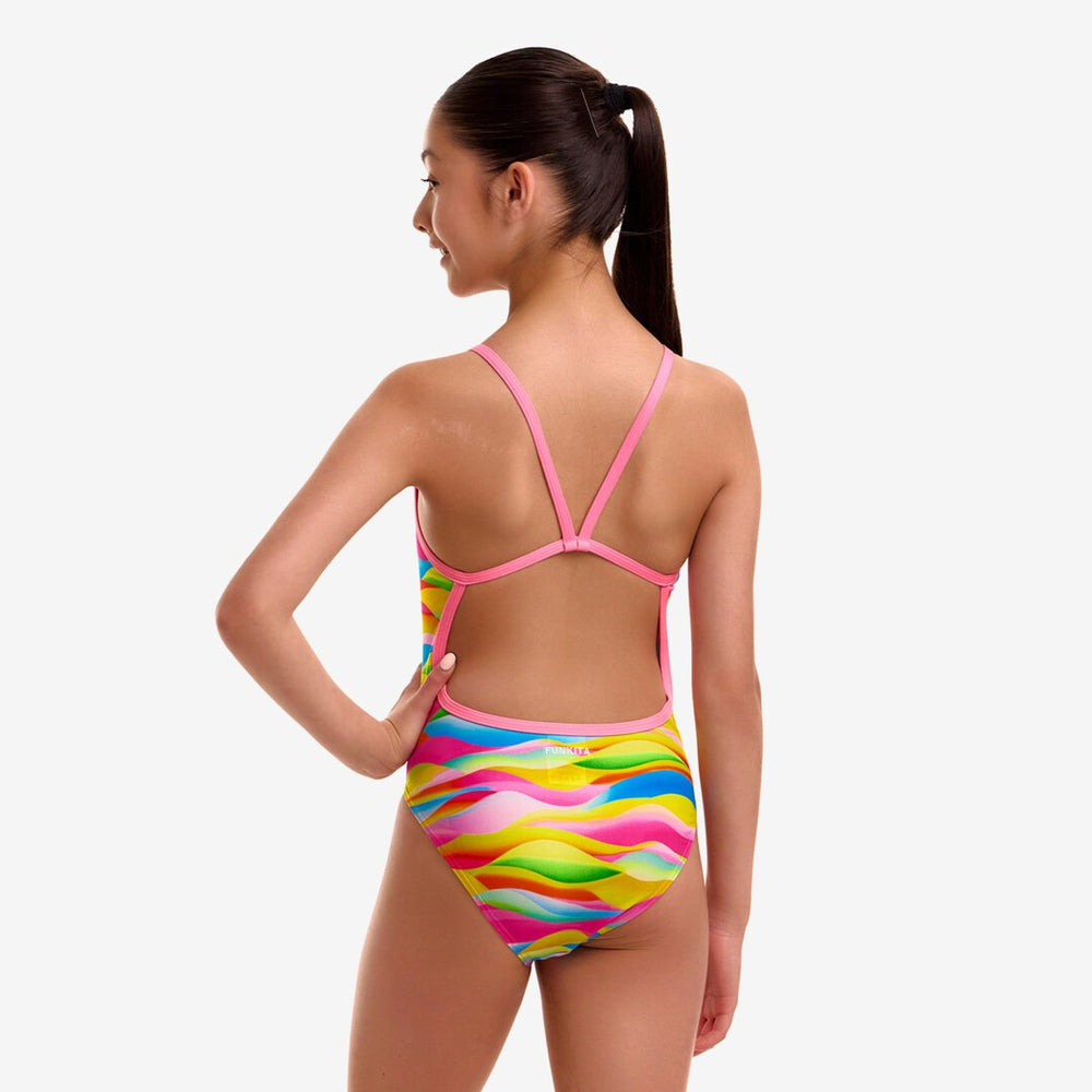 Girl's Single Strap One Piece- Maybe Wavy