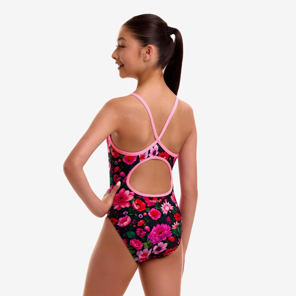 Girl's Diamond Back One Piece- Garden Glow