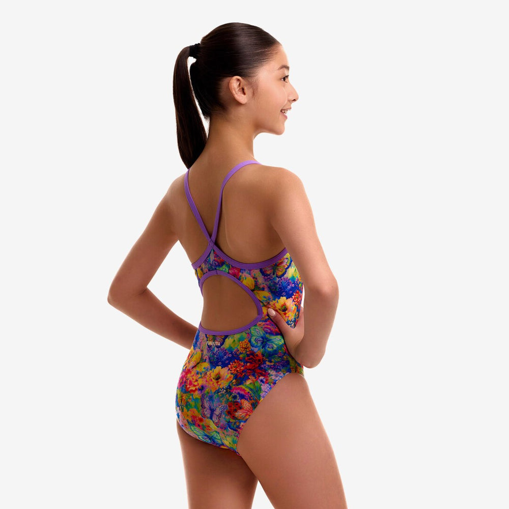 Girl's Diamond Back One Piece- Austin Flowers