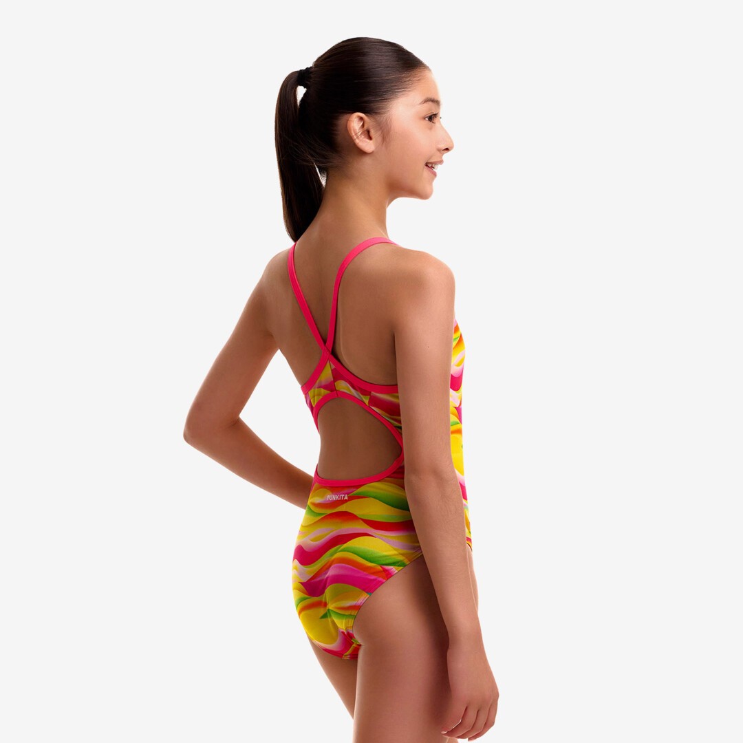 Girl's Diamond Back One Piece- Custard Cakes