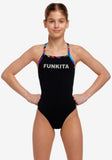 Girl's Strapped In One Piece - Beat it Black