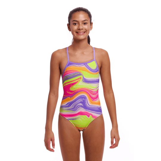 Girl's Tie Me Tight One Piece - Colour Contour