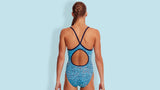 Girl's Diamond Back One Piece- Blue Stone