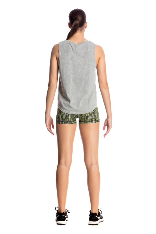 Ladies Hank The Tank Top Top- Grey Scribble