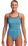 Girl's Diamond Back One Piece- Blue Stone