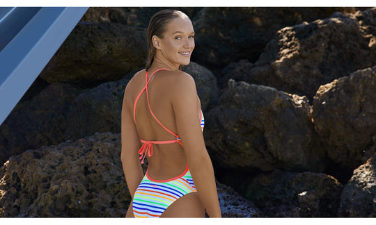 Tie Me Tight One Piece - Light Stripes