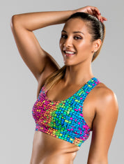 Ladies Funkier X Fit Crop Top- Mosaic Magic