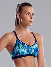 Ladies Bondage Crop Top- Palm-Beach