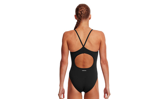 Girl's Diamond Back One Piece- Still Black