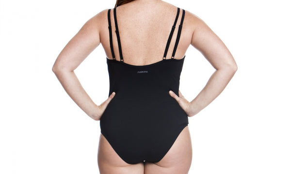 Form Split Strap One Piece-Still Black
