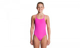 Girl's Diamond Back One Piece-Still Pink Solid